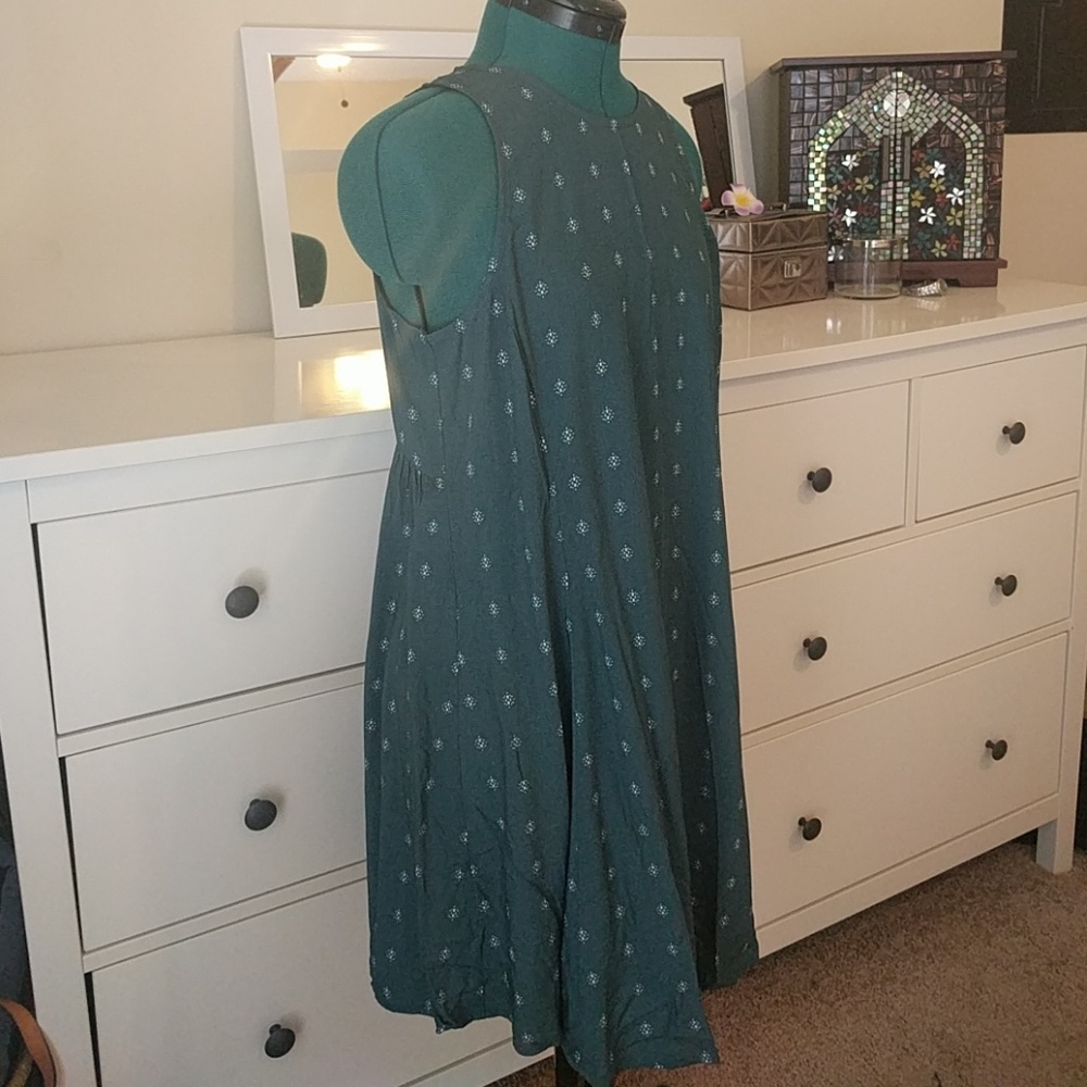Sage green dress with delicate white print